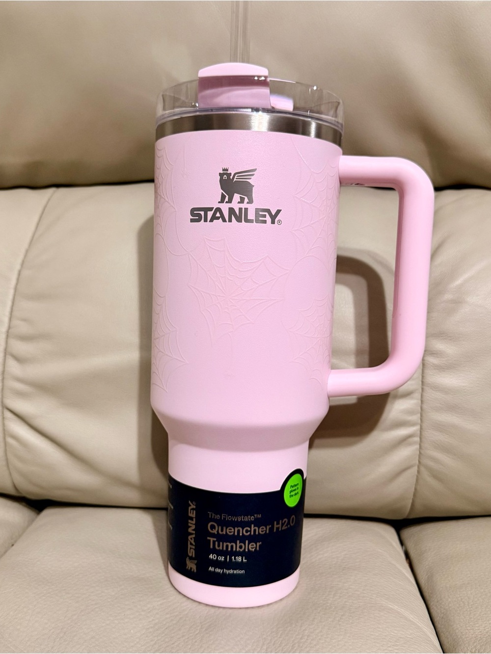 NEW Stanley 40oz Stainless Steel Halloween Target Tumbler Pink Sugar Spider Webs